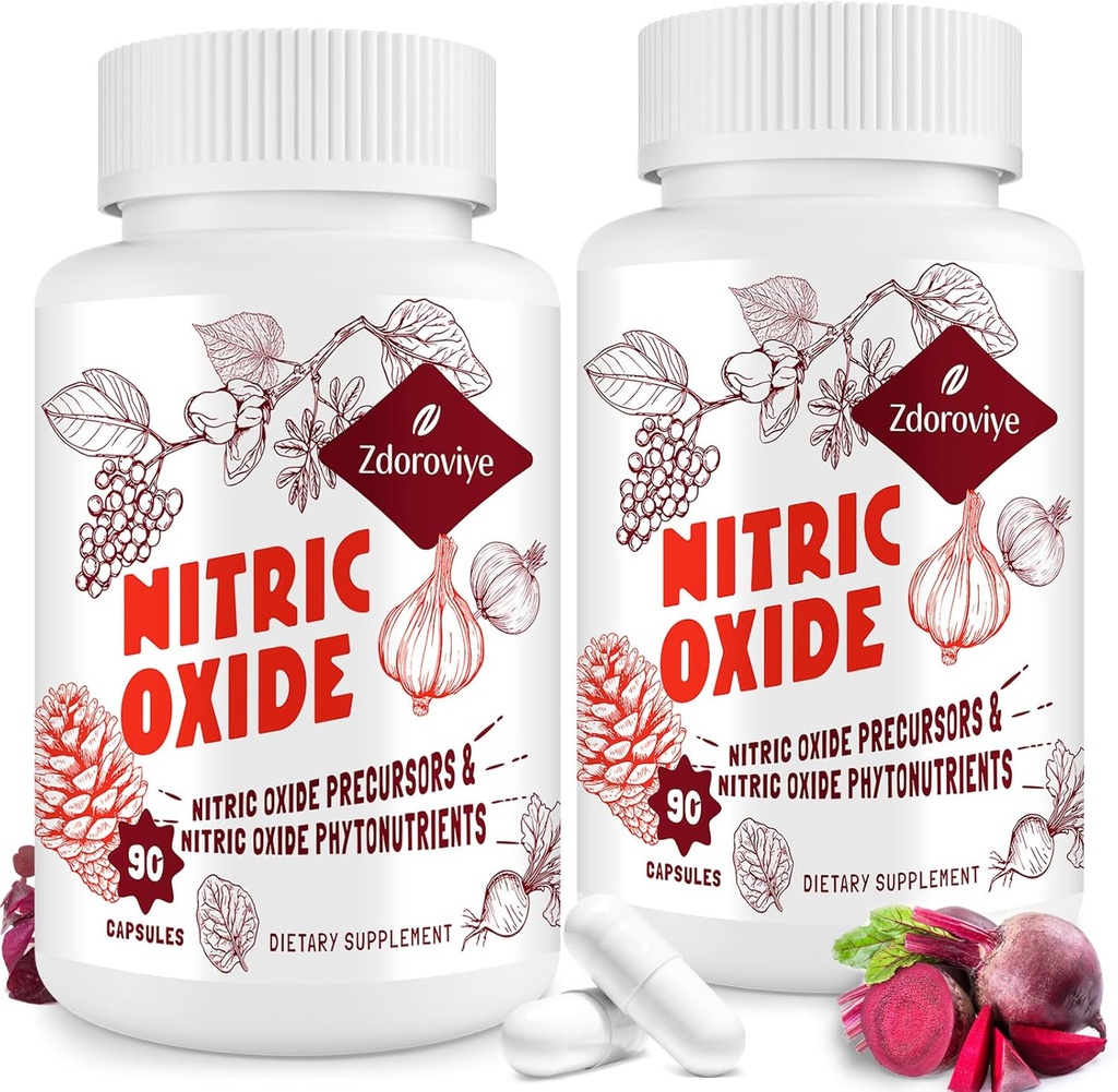 Nitric Oxide Supplement for Men, 90 Capsules (2 Pack)
