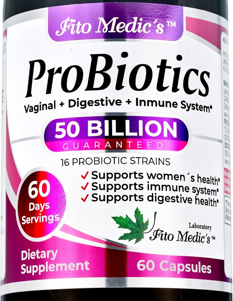 FITO MEDIC'S Lab - Probiotics for Women - 50 Billion CFU of- probiotics- 60 Days Servings s -probiotics for Digestive Health- 16 - probiotic - Blend. Promotes Digestive Balance.