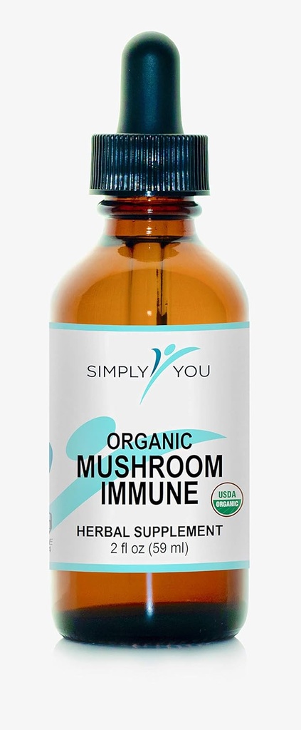 Organic Mushroom Immune Defense Support | Comprehensive Immunity System Supplement 2fl oz/59ml Drops with Maximum Absorption & Bioavailability | Vegan, Herbal 525mg per Serving ● 2 Months Supply