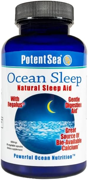 Ocean Sleep, Natural Sleep Aid Supplement, Restful, Clean Sleep, Bioavailable Magnesium and Calcium, 90 Caps