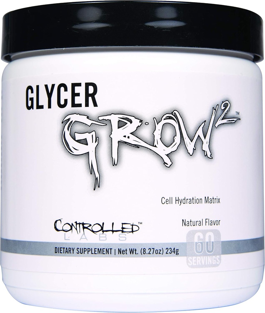 CONTROLLED LABS GlycerGrow 2, Increase Cell Volume and Vascularity, Helps Improve Endurance, Growth, and Recovery, Helps Maintain Workout Intensity, 60 Servings, Unflavored