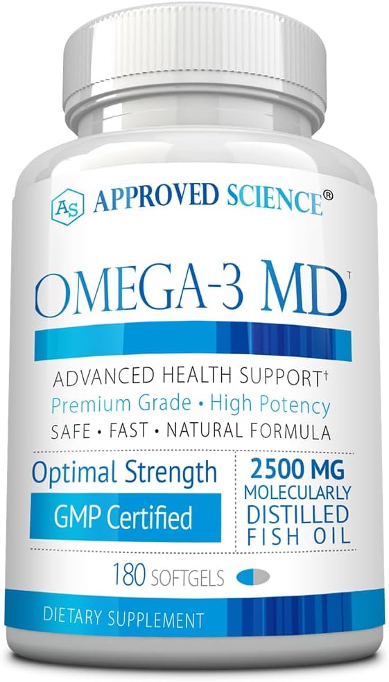 Omega-3MD - Fish Oil EPA & DHA - Improve Cognitive Health - 1 Bottle - 3 Month Supply