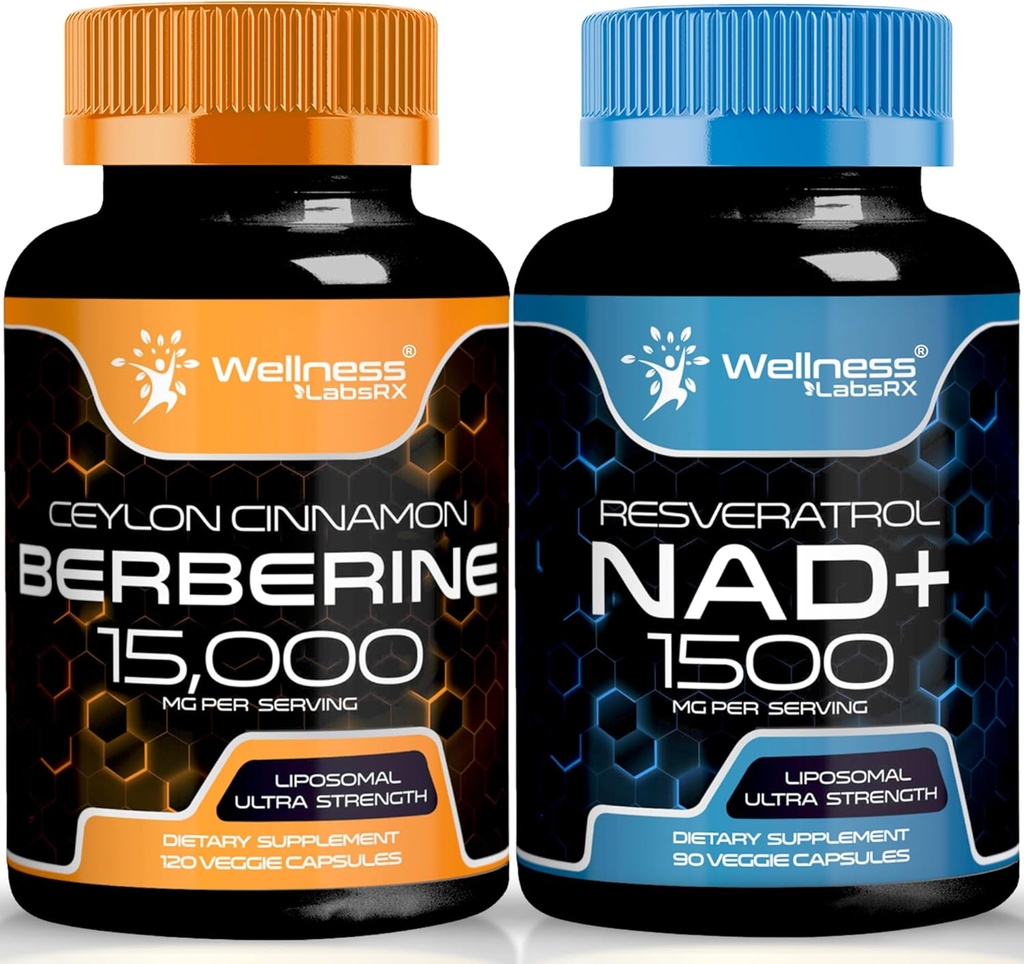 NAD Supplement, 1500mg - NAD+ with Resveratrol│Berberine 1500mg - Berberine with Ceylon Cinnamon