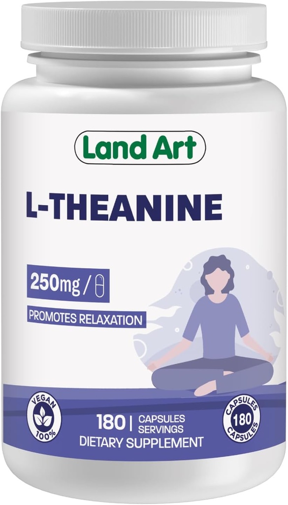 L-Theanine 250mg 180 Vcaps - Bonus Size - 180 Servings - HIGH Potency - Promotes Relaxation - Vegan