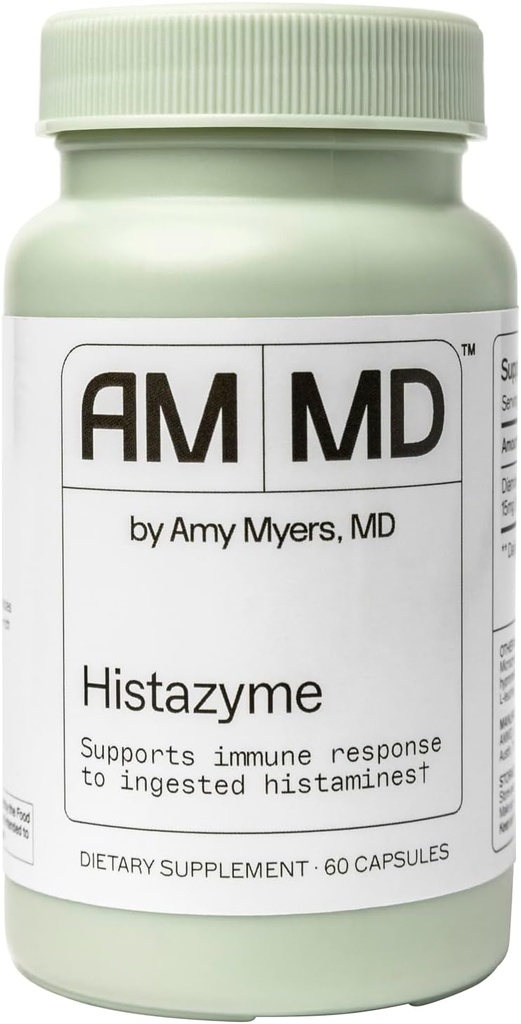 Amy Myers MD Histazyme - Diamine Oxidase Dao Enzyme Supplement Histamine Blocker to Support Healthy Digestion, Food Derived Histamine Intolerance (HI) - 60 Capsules - Bottle