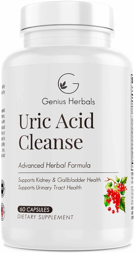 Uric Acid Cleanse – Supports Kidney, Liver, Gallbladder & Urinary Tract Health, Advanced Herbal Formula - 60 Capsules