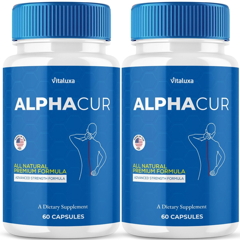(2 Pack) Alphacur for Neuropathy, AlphaCure Nerve Support Capsules Premium Health Blend All Natural Support Relief Supplement, Alpha Cur Pills Advanced Vitamin Maximum Strength Renew Formula (120 Ct)