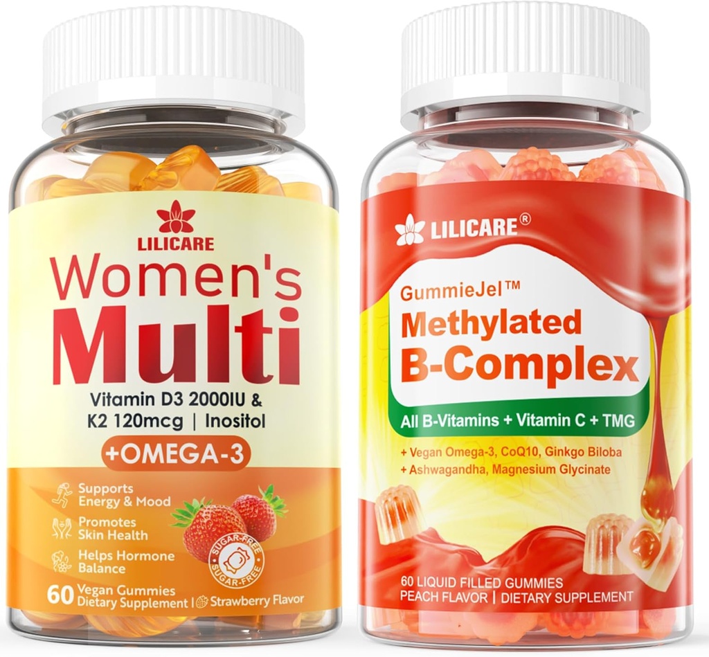Vitamin B Complex Filled Gummies & Womens Multivitamin Gummies