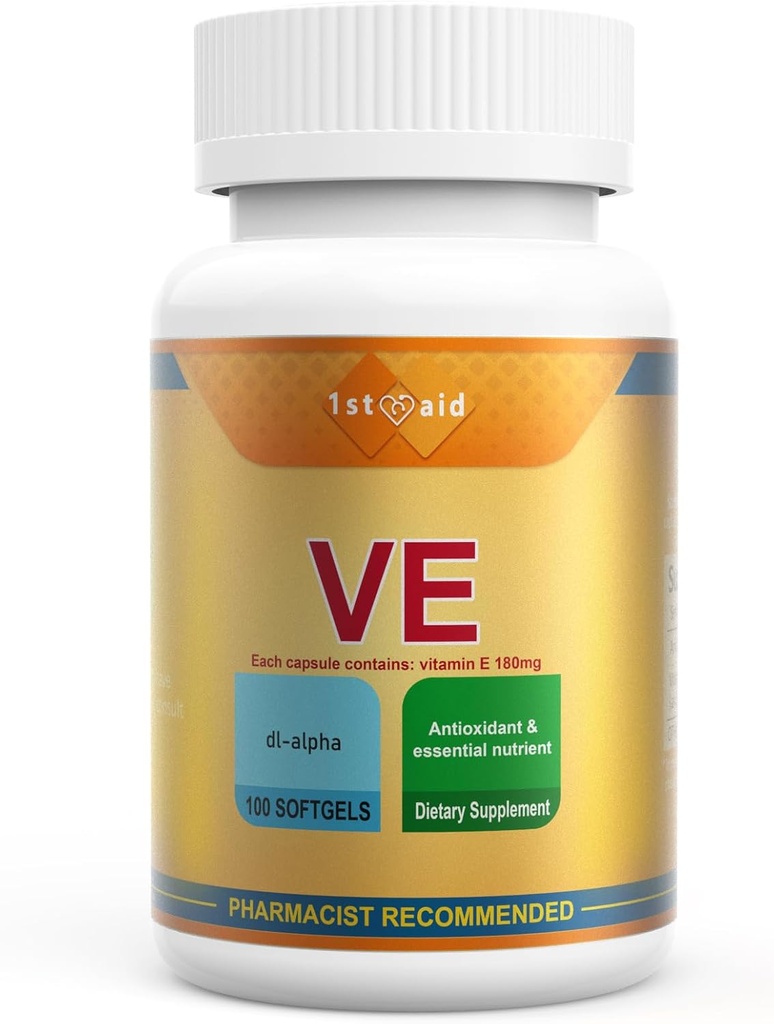 [BRSRAY33C4JRADY4] Vitamin-E 180-mg DL-Alpha Tocotrienols-Capsules - 100Softgels Heart and Immune Support Dietary Softgels for Women Antioxidant Support