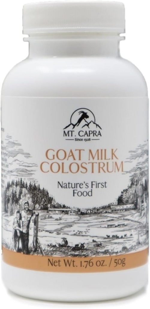 Mt. Capra Goat Milk Colostrum | for Healthy Immune System, Gut, and Athletic Performance | Grass-Fed, High in Immunoglobulins | 17 Servings - 50 Grams
