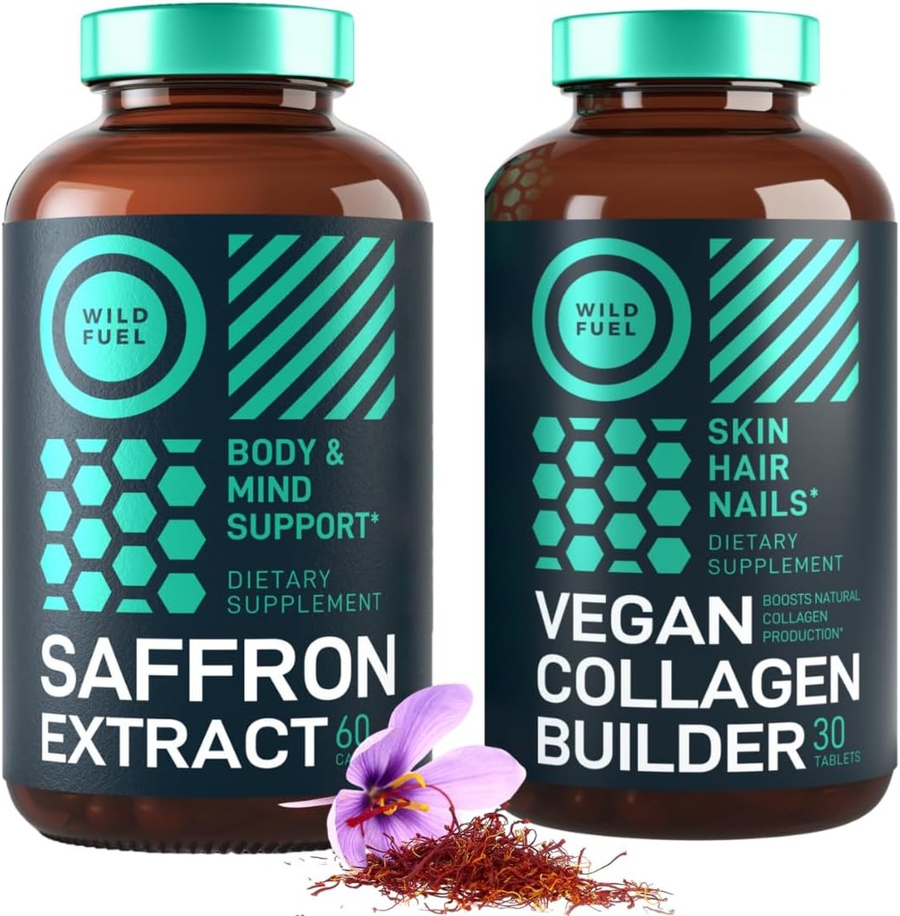 WILD FUEL Vegan Collagen Builder and Saffron Extract Vegan Bundle