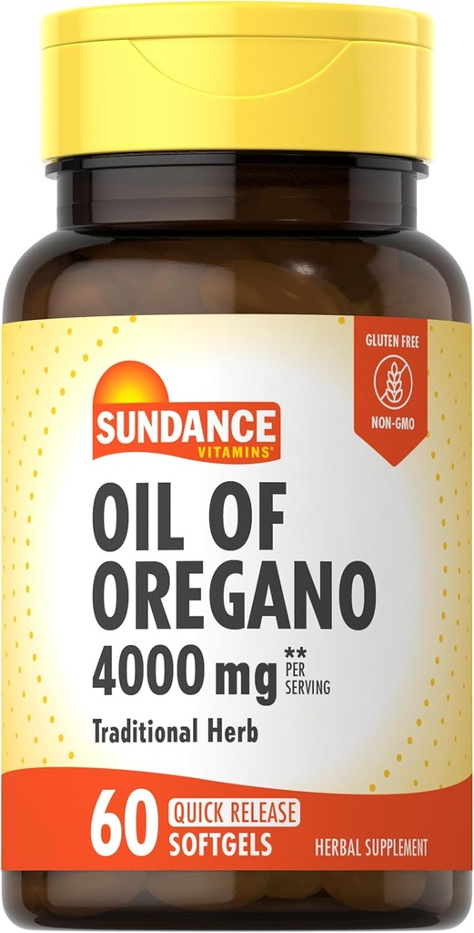 [BRSWGZAZCN5QO2AY] Sundance Oil of Oregano 4000mg Softgels | 60 Pills | Traditional Herbal Supplement | Non-GMO and Gluten Free Formula