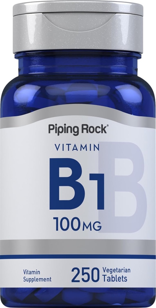 [BRSRMEARB55G2CTB] Piping Rock Vitamin B1 100mg | 250 Tablets | Thiamine Supplement | Vegetarian, Non-GMO, Gluten Free