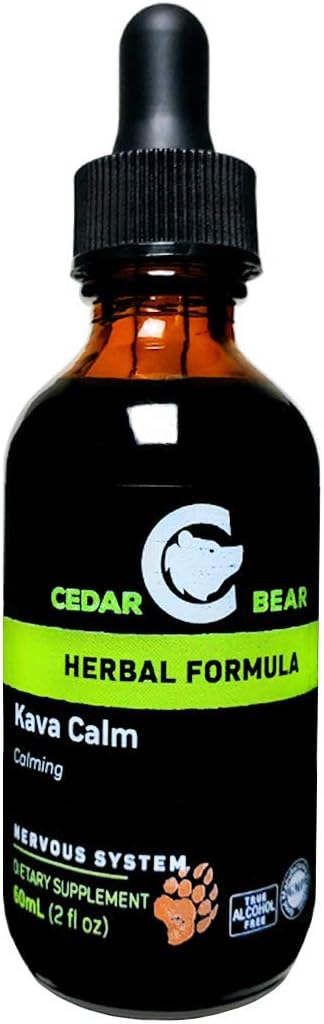 Cedar Bear Kava Calm a Liquid Herbal Supplement Supports The Central Nervous and Digestive Systems 2 FL Oz
