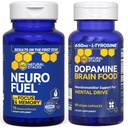 NATURAL STACKS NeuroFuel Nootropic + Dopamine Brain Food Bundle - Supports Mental Drive & Focus* - 135 Total Capsules