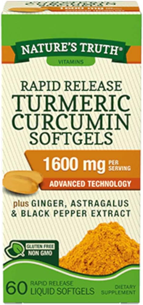 Nature's Truth, Turmeric 1600mg Black Pepper Extract, 60 Softgels