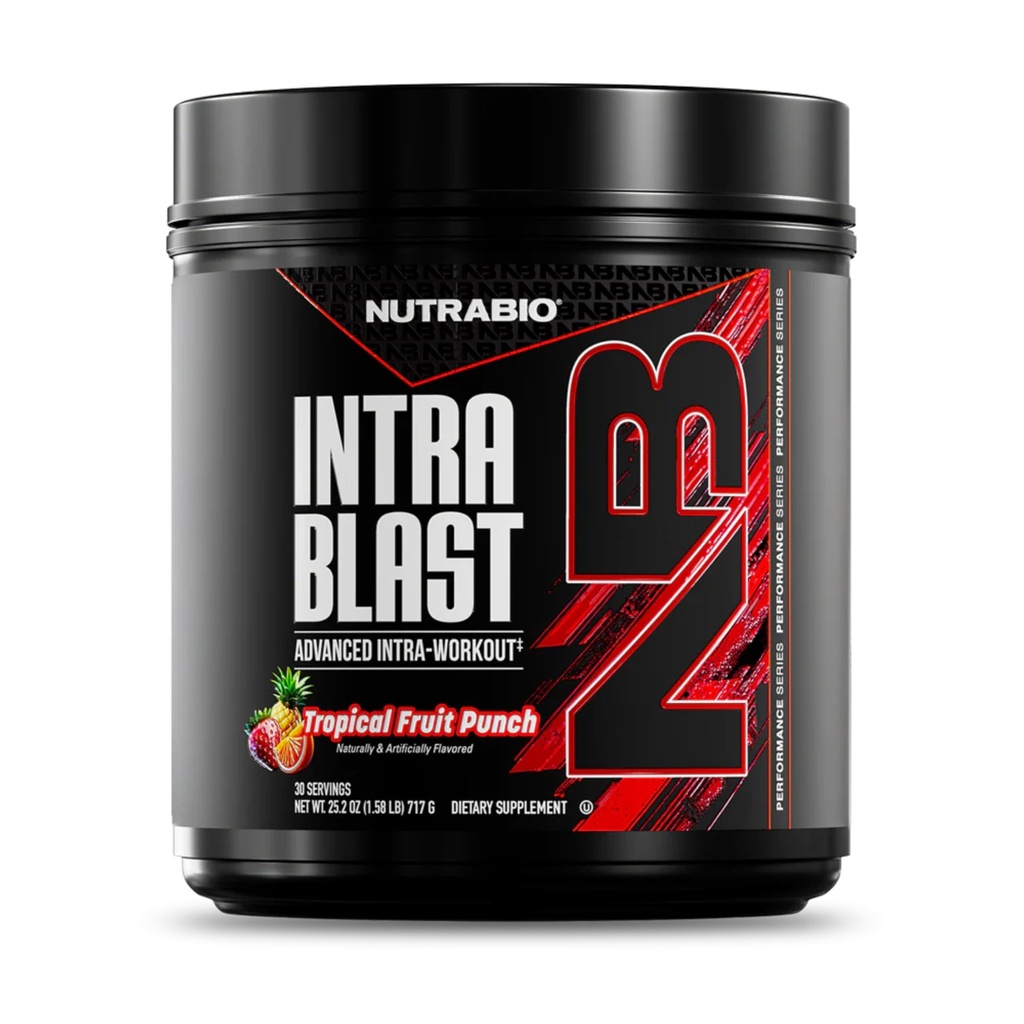 NutraBio Intra Blast Bcaa Powder Amino Acid Supplement, Electrolyte & Hydration Blend, Intra, Pre Workout & Muscle Recovery, 20g Eaa Amino Acids Powder, 5g Glutamine- Tropical Fruit Punch, 30 Serving
