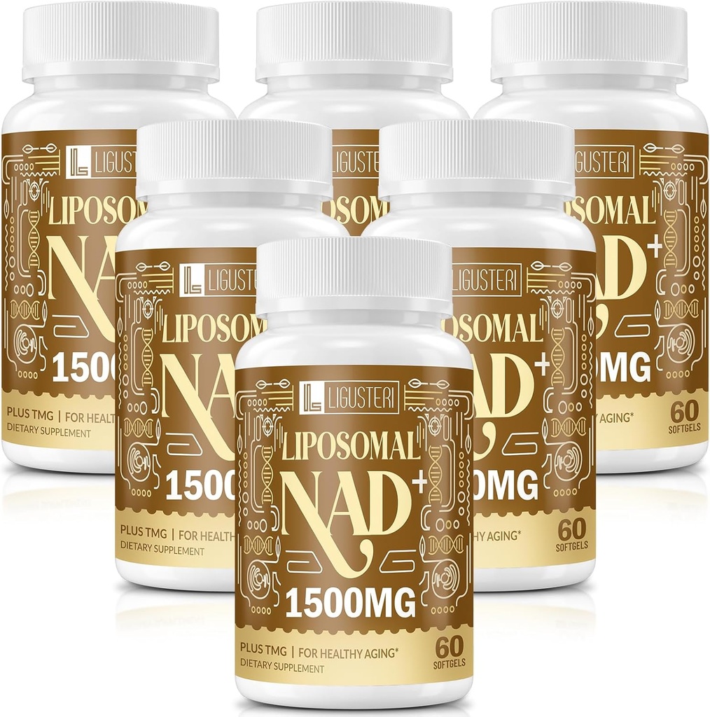 1500 MG Liposomal NAD+, 98%+ Absorption, NAD+ Supplement for Women & Men with TMG, for Aging Defense, Cellular Energy, Heart & Brain Function, Longevity, 360 Softgels