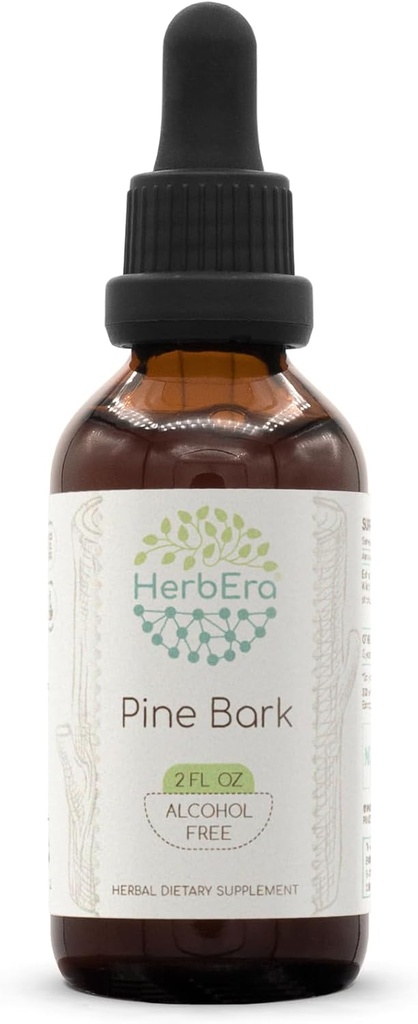 Pine Bark B60 Alcohol-Free Herbal Extract Tincture, Concentrated Liquid Drops Natural Pine Bark (Proanthocyanidin) Dried Bark 2 fl oz