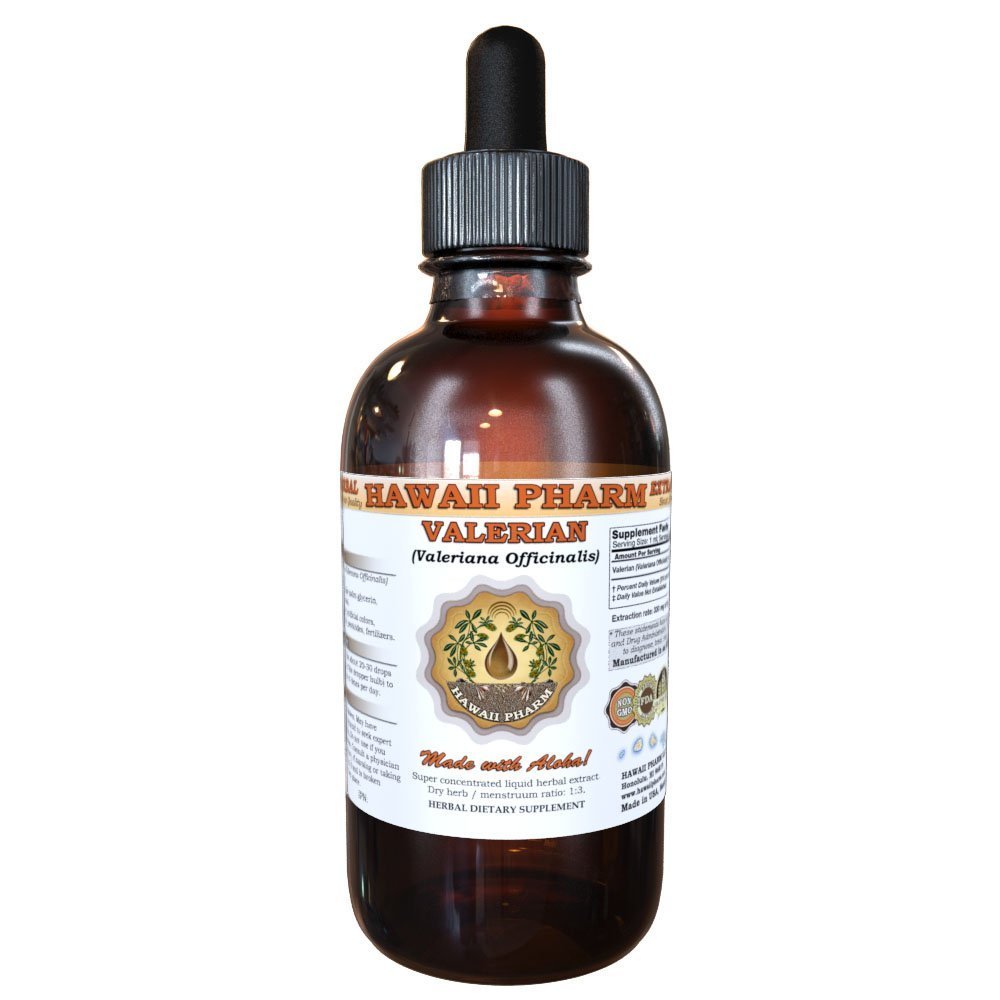 Hawaii Pharm Valerian Liquid Extract, Professional Grade, Small Batch Crafted Valerian (Valeriana Officinalis) Dried Root Tincture, Herbal Supplement, 2 fl.oz