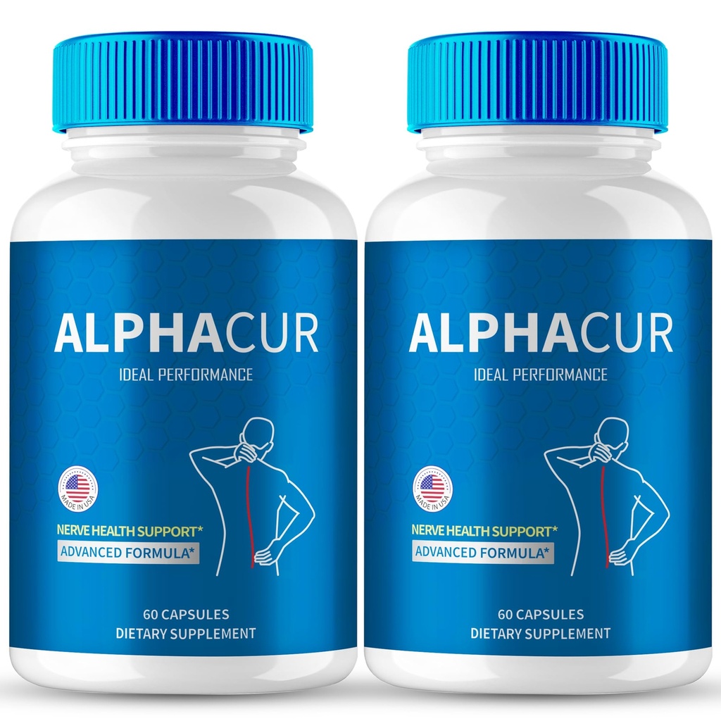 AlphaCur for Neuropathy Advanced Formula Capsules, Official AlphaCur for Nerve Pain Supplement Pills - Maximum, Strength All Natural Healthy Circulation & Stable Levels, Alpha Cur Reviews (2 Pack)