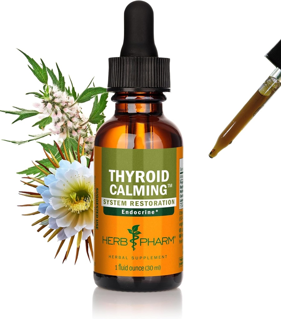 Herb Pharm Thyroid Calming Liquid Herbal Formula for Endocrine System Support - 1 Ounce