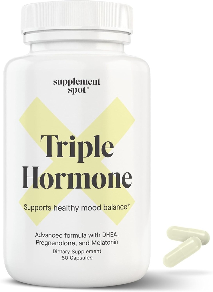 Natural Mood Balance Supplement w/Melatonin, DHEA & Pregnenolone - Formulated to Increase Energy in Men & Women (60 Capsules)