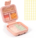 Dynippy Daily Pill Organizer 5 Compartments Portable Moisture Proof Small Pill Case for Pocket Purse Travel Pill Box Portable Medicine Vitamin Fish Oil Holder Container (Pink)