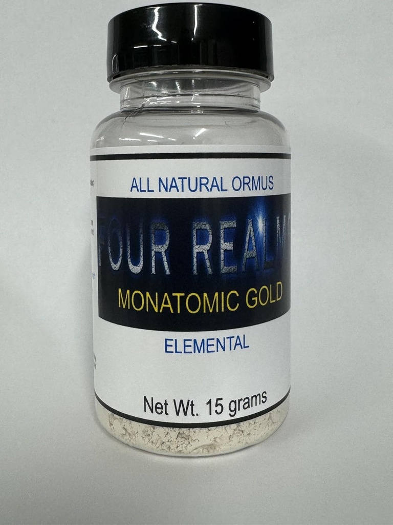 Four Realms Monatomic Gold Monoatomic Elixir 15 Grams - Ormus - Orme, Colloidal - Zero Salt or Fillers