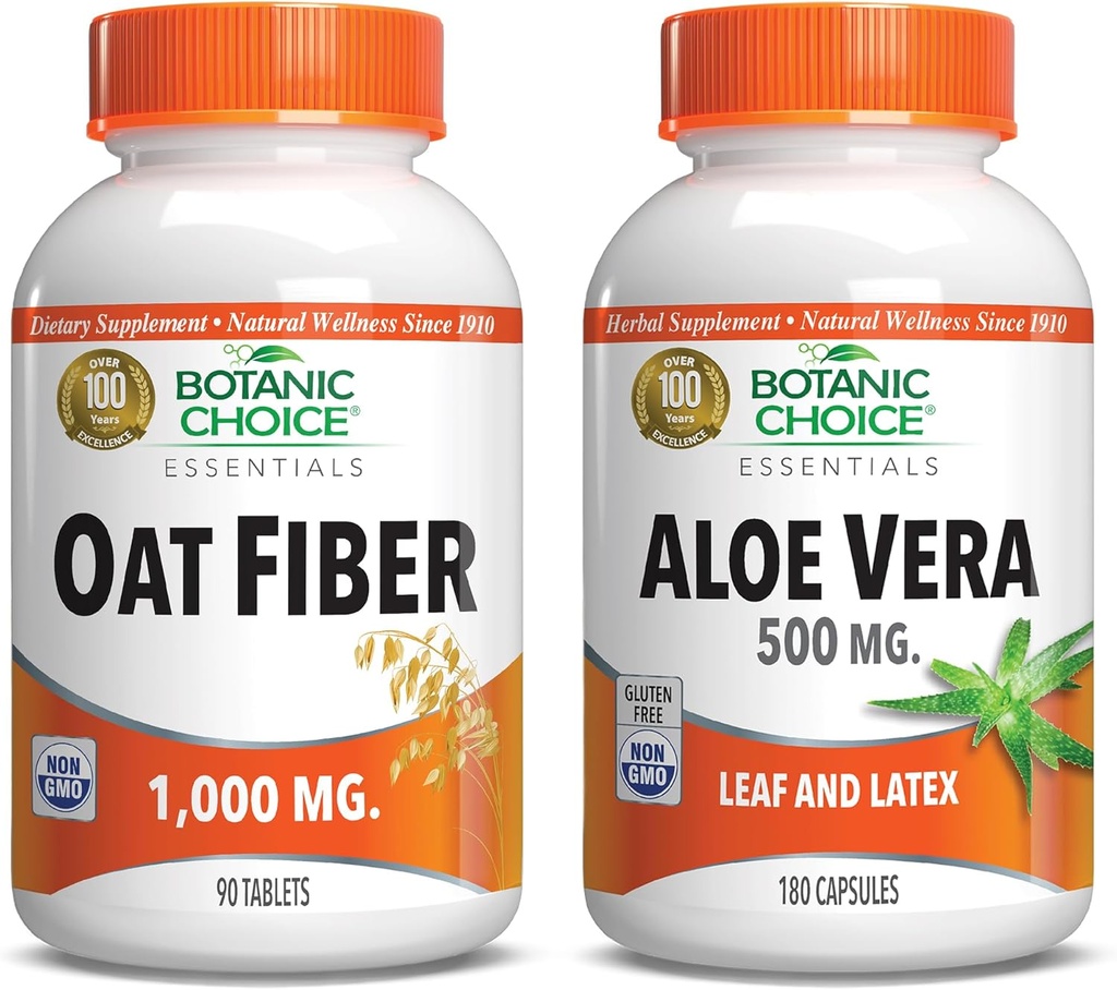 Botanic Choice - Oat & Aloe Vera: Dietary Fiber & Digestive Health Supplement Bundle
