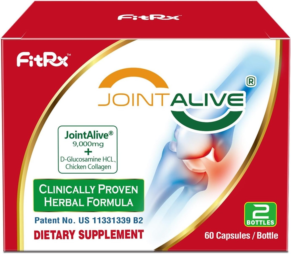JointAlive Joint Support Supplements for Women & Men, Glucosamine Chondroitin, Type II Collagen, Relief Joints Discomfort, Cartilage Repair, as Quickly as 7 Days, 60 Servings