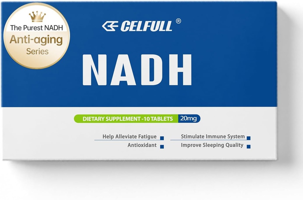 [BRSRAGQ3BMPG22TJ] CELFULL NADH Supplement 40mg Enchance NAD+ Supplement for Immune Support Anti-Aging Boost Brain Cognition & Chronic Fatigue Supplements