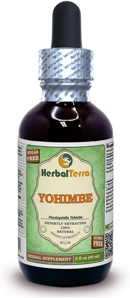 Yohimbe (Pausinystalia Yohimbe) Glycerite, Dried Bark Alcohol-Free Liquid Extract 2 oz