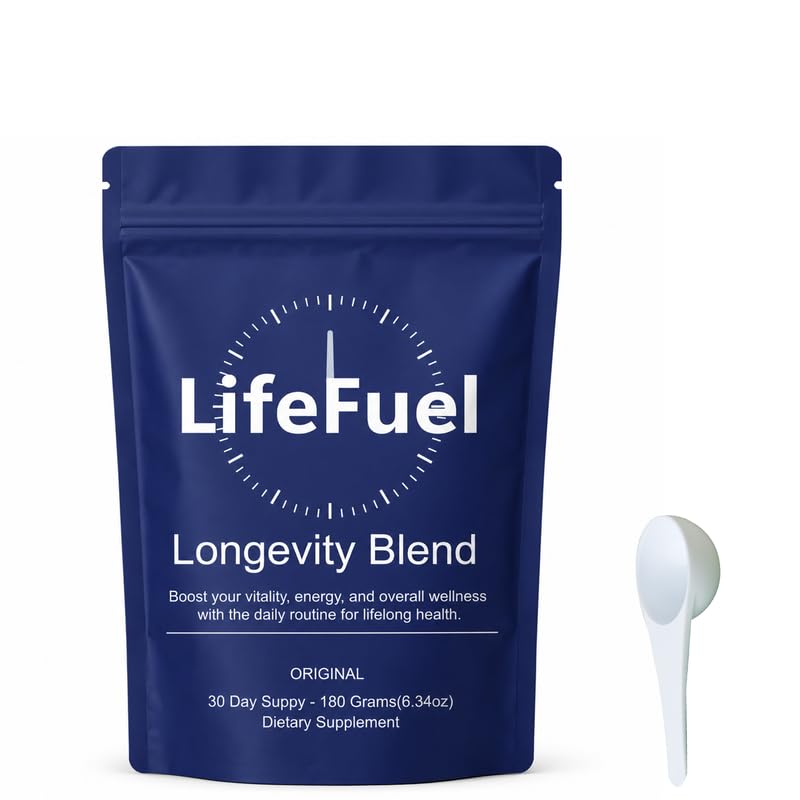 Daily Longevity Blend, Life Fuel Protein Powder Drink, Boost Your Vitality, Energy and Overall Wellness with Daily Routine, 6.23oz