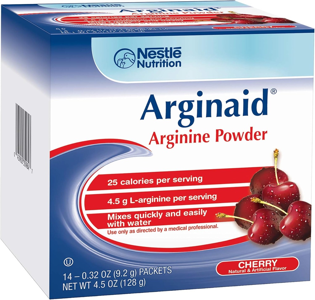 [BRSWYFQNAEPW2FIZ] Arginaid Arginine Powder Drink Mix, Cherry - Nutritional Needs for Wound Care - 0.32 OZ Packets (14 CT/Pack) (Pack of 2)