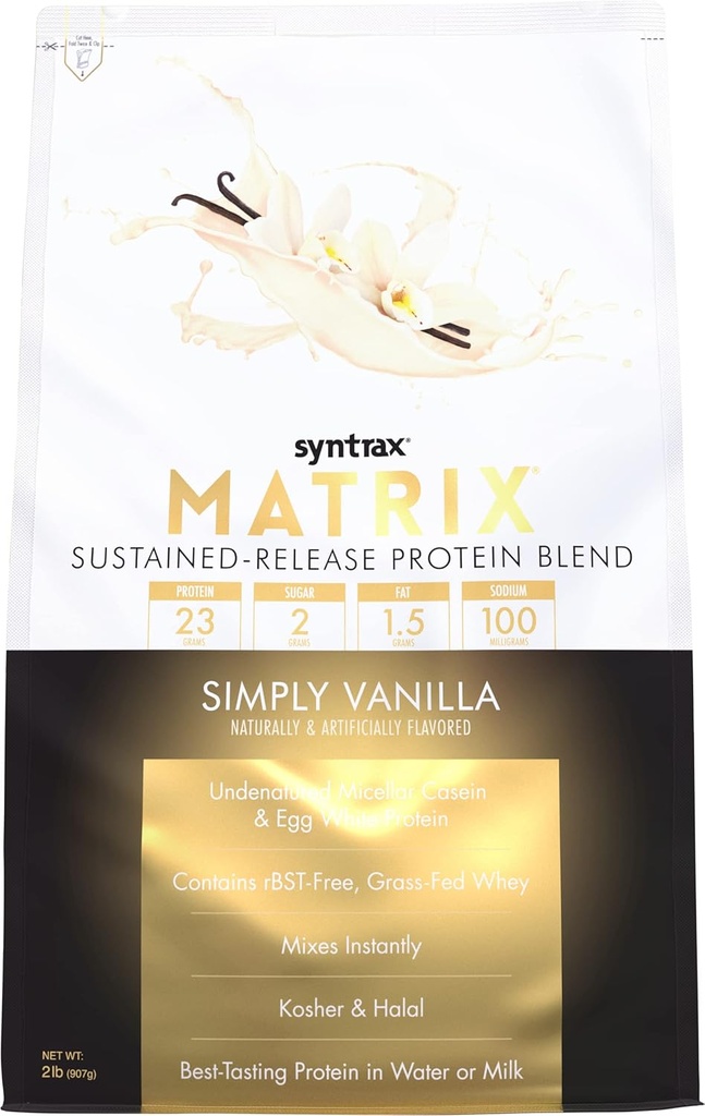 Syntrax Nutrition Matrix - Sustained-Release Protein Blend, Simply Vanilla 2 lbs.