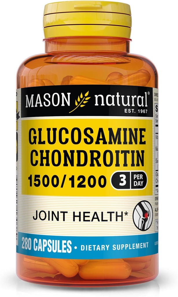 [BRSWI23RAYAGI2DM] MASON NATURAL Glucosamine/Chondroitin Maximum Strength 280 Capsules
