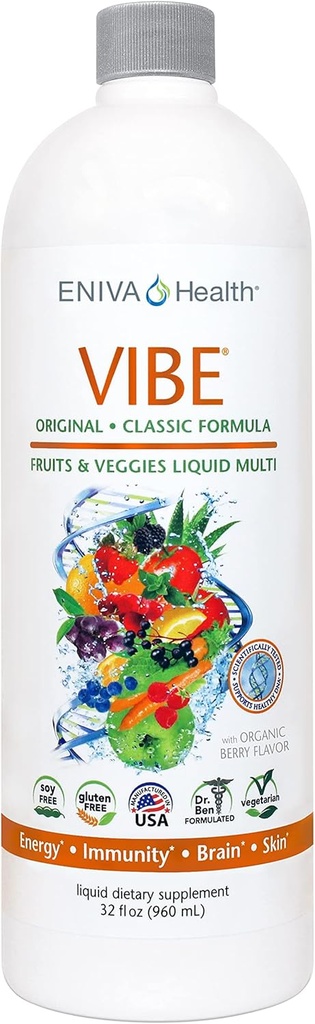 Eniva Vibe Original Liquid Mineral Supplement | Full Spectrum Daily Multivitamin Support | Whole Body Nutrition | Doctor Formulated | 32 oz