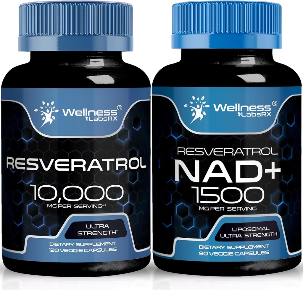 Resveratrol Capsules 10000 - NAD+ Supplement Capsules 1500mg