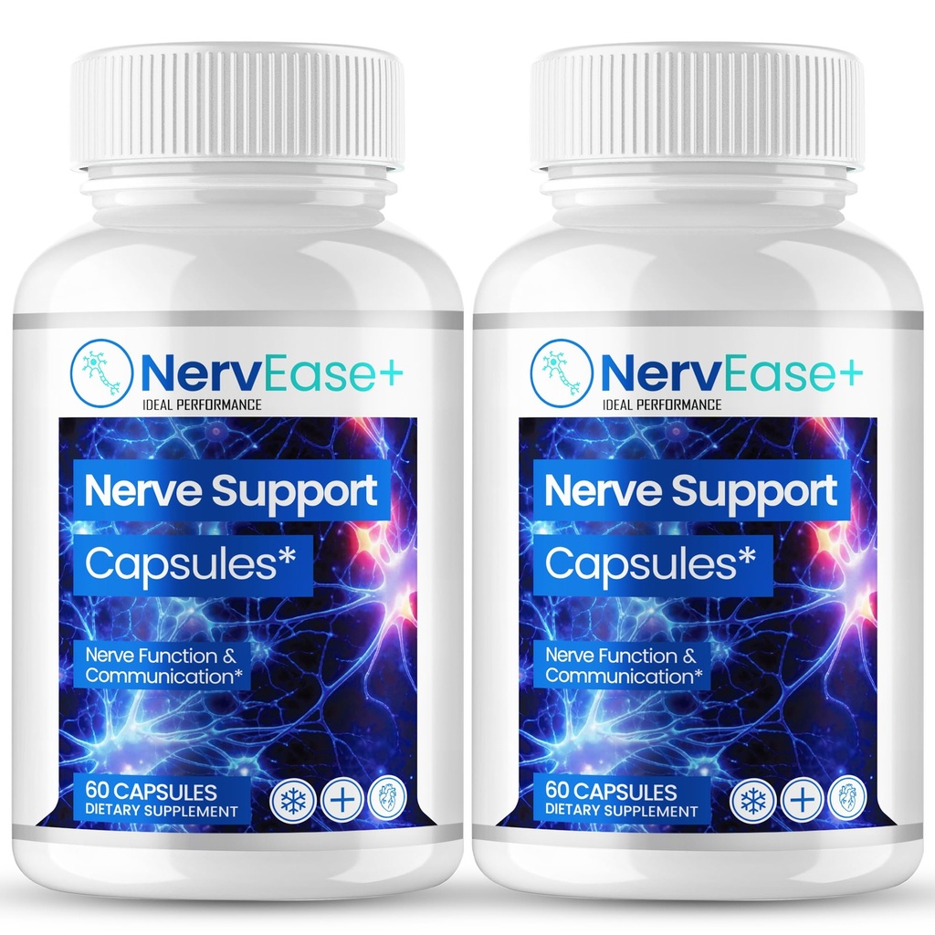 Nervease for Sciatica, Nervease Neuropathy Supplements, Official Nerv Ease Advanced Nerve Health Support Pills - Maximum Strength, All Natural Health & Wellness Support Formula Reviews (2 Pack)