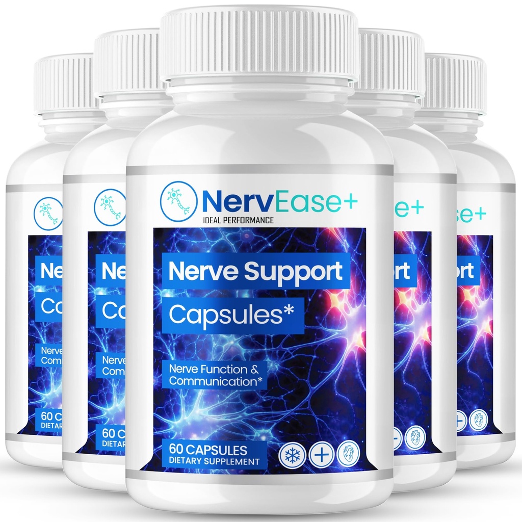 Nervease for Sciatica, Nervease Neuropathy Supplements, Official Nerv Ease Advanced Nerve Health Support Pills - Maximum Strength, All Natural Health & Wellness Support Formula Reviews (5 Pack)