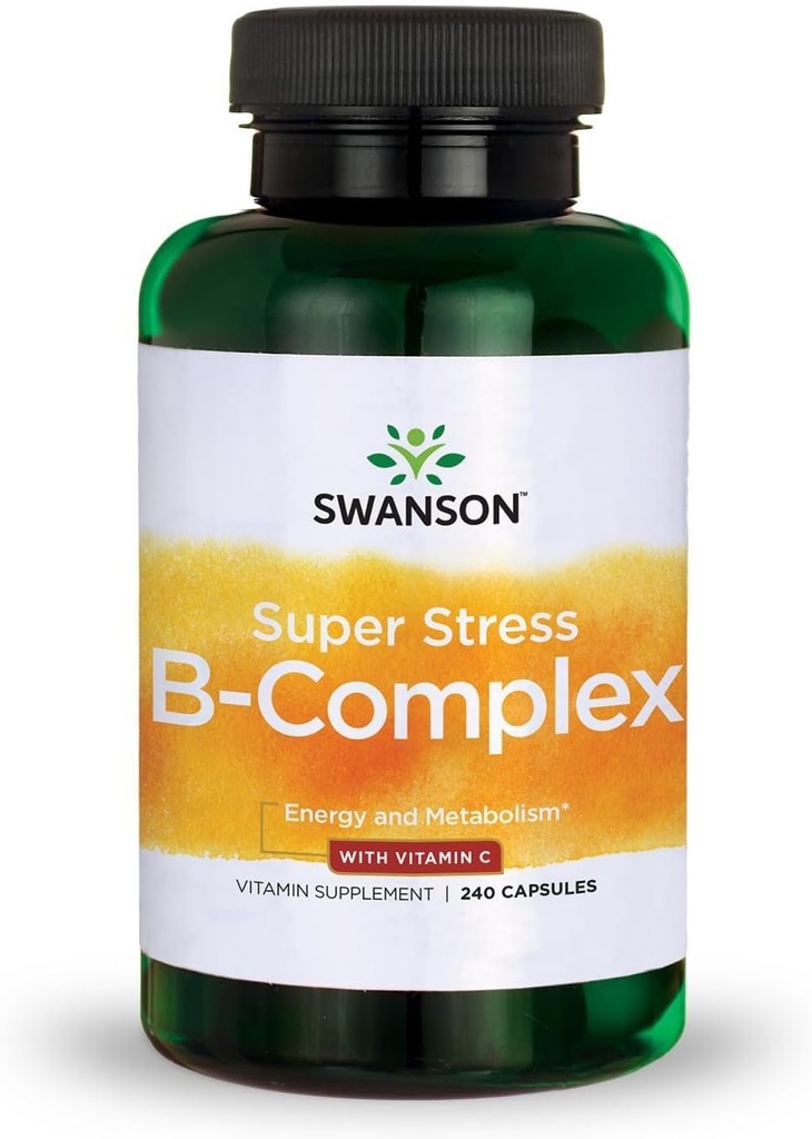 Swanson Super Stress B-Complex - Vitamin Supplement - Formula for Healthy Energy Levels - (240 Capsules)