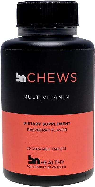 Chewable Bariatric Multivitamin with Iron, Vitamin B12, Delicious Raspberry Flavor – 60 Ct – 30-60 Day Supply.