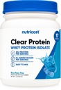 Nutricost Clear Whey Protein Isolate Powder (Blue Razz Pop) 1 LB - 20g Protein Per Serving, Zero Added Sugar, Easy-Mix WPI Drink, Gluten-Free, GMO-Free, 17 Servings
