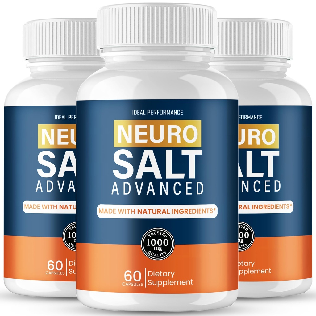 Neuro Salt for Neuropathy, Neuro Salt Capsules Supplement Pills, Maximum Strength, Advanced Formula for Overall Health and Wellness, All Natural NeuroSalt Capsules, Official NeuroSalt Reviews (3 Pack)