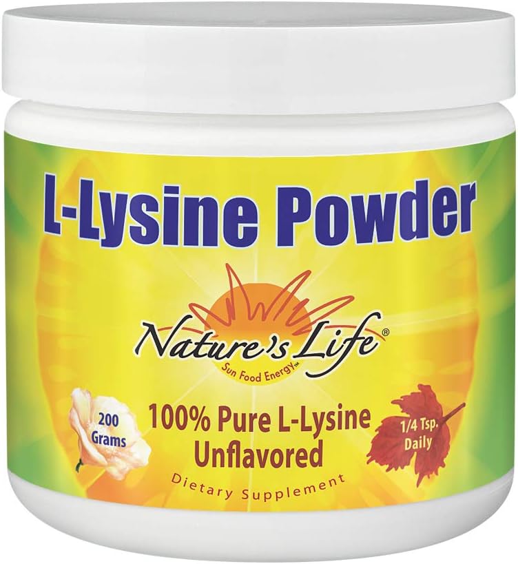 [BRSWGGAPAQIAOHQ4] Nature's Life L-Lysine Powder | Helps Support Healthy Immune Function | 100% Pure Natural L-Lysine | Vegetarian, Unflavored, Sugar Free | 460 Servings