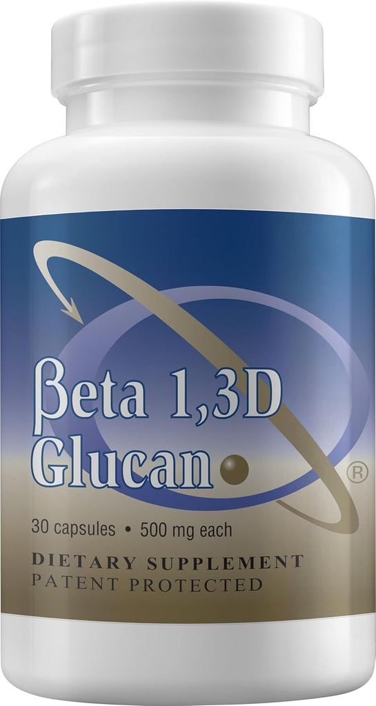 Immune Support Supplement Highly Purified Beta Glucan 500 mg per Capsule (b-glucan Fiber) (Pack of 1)