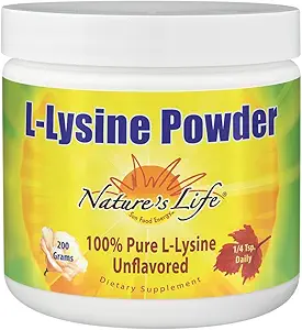 Nature's Life L-Lysine Powder | Helps Support Healthy Immune Function | 100% Pure Natural L-Lysine | Vegetarian, Unflavored, Sugar Free | 460 Servings