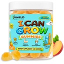 I CAN GROW Growth Gummies for Kids, Sugar Free Peach Flavor, Ages 2-9 | 60 Gummies, Center-Filled Nutrition, Amino Acids & Botanicals, Vitamin D3, K2 & Calcium