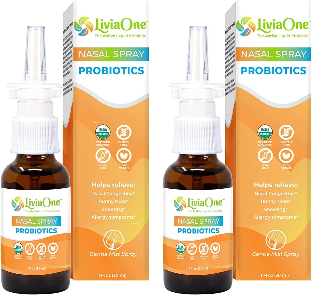 Nasal Spray, All-Natural Plant Based Probiotic Sinus Spray 1 Fl Oz (Pack of 2)